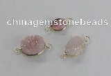 NGC545 8*10mm - 12*16mm oval druzy agate connectors wholesale