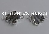 NGC5458 20mm - 22mm flower druzy agate connectors wholesale