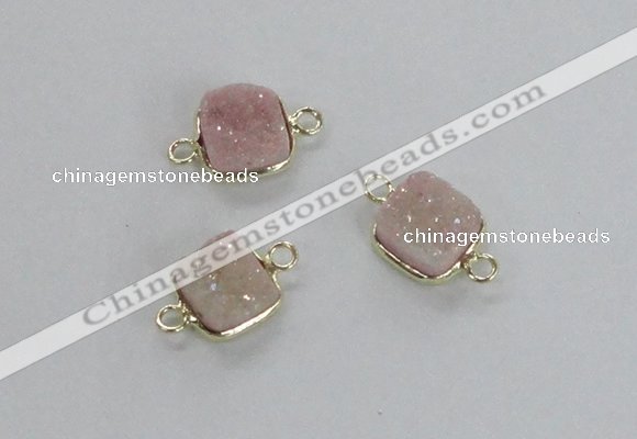 NGC546 8*8mm - 12*12mm square druzy agate connectors wholesale