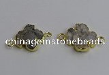 NGC5460 20mm - 22mm flower druzy agate connectors wholesale