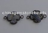 NGC5462 20mm - 22mm flower druzy agate connectors wholesale