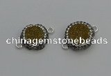 NGC5466 14mm - 15mm flower plated druzy agate connectors wholesale