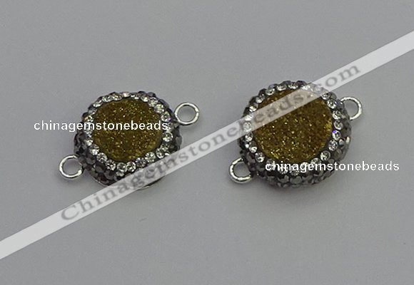 NGC5466 14mm - 15mm flower plated druzy agate connectors wholesale