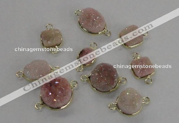 NGC547 8*10mm - 12*16mm freedrom druzy agate connectors wholesale