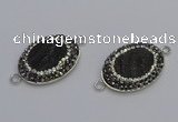 NGC5471 18*25mm oval plated druzy agate gemstone connectors