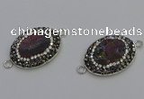 NGC5473 18*25mm oval plated druzy agate gemstone connectors