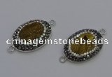 NGC5475 18*25mm oval plated druzy agate gemstone connectors