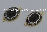 NGC5481 18*25mm oval plated druzy agate gemstone connectors