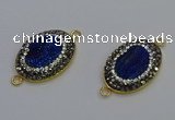 NGC5485 18*25mm oval plated druzy agate gemstone connectors