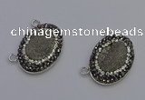 NGC5490 18*25mm oval plated druzy agate gemstone connectors