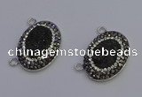 NGC5491 18*25mm oval plated druzy agate gemstone connectors