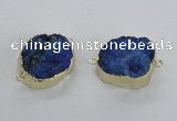 NGC550 22*30mm - 25*30mm freeform druzy agate connectors