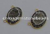 NGC5500 18*25mm oval plated druzy agate gemstone connectors