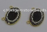 NGC5501 18*25mm oval plated druzy agate gemstone connectors