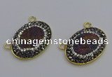 NGC5503 18*25mm oval plated druzy agate gemstone connectors