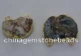 NGC5514 18*25mm - 25*35mm freefrom druzy agate connectors