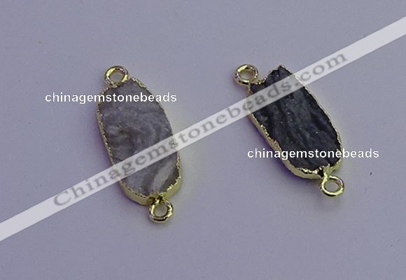 NGC5518 8*20mm - 10*20mm freeform druzy agate connectors