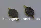 NGC5520 15*20mm freeform plated druzy agate connectors wholesale