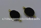 NGC5521 15*20mm freeform plated druzy agate connectors wholesale