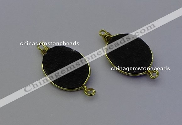 NGC5521 15*20mm freeform plated druzy agate connectors wholesale