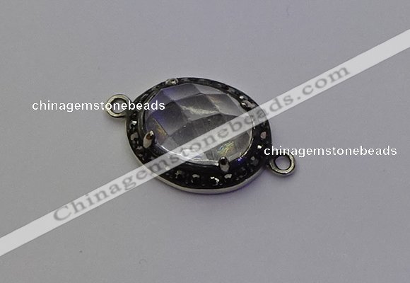 NGC5524 16*20mm oval white crystal connectors wholesale