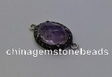 NGC5527 16*20mm oval light amethyst connectors wholesale