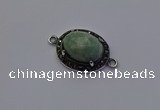 NGC5537 16*20mm oval amazonite gemstone connectors wholesale