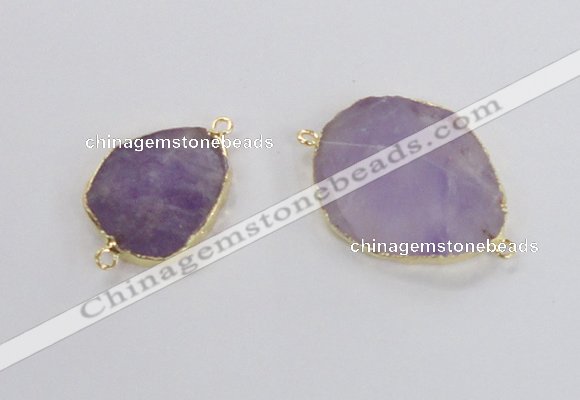 NGC554 18*25mm - 30*35mm freeform lavender amethyst  connectors