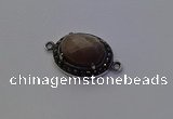 NGC5540 16*20mm oval moonstone gemstone connectors wholesale