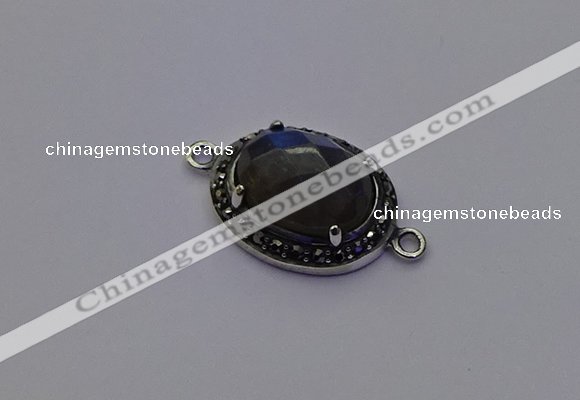 NGC5543 16*20mm oval labradorite gemstone connectors wholesale