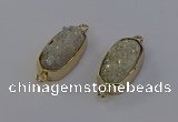 NGC5559 10*22mm - 12*25mm freeform plated druzy quartz connectors