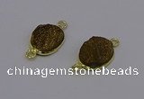 NGC5583 12*16mm oval plated druzy agate connectors wholesale