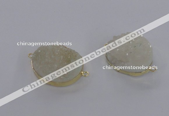 NGC560 18*25mm - 25*30mm freeform druzy agate connectors wholesale