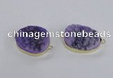 NGC562 18*25mm - 25*30mm freeform druzy agate connectors wholesale