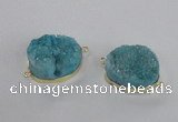 NGC564 18*25mm - 25*30mm freeform druzy agate connectors wholesale