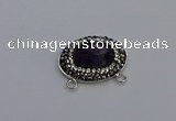 NGC5648 18*25mm faceted oval amethyst gemstone connectors