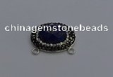 NGC5659 18*25mm faceted oval lapis lazuli gemstone connectors