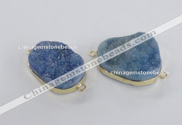 NGC566 18*25mm - 25*30mm freeform druzy agate connectors wholesale