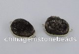 NGC567 18*25mm - 25*30mm freeform druzy agate connectors wholesale