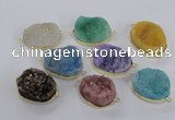 NGC568 18*25mm - 25*30mm freeform druzy agate connectors wholesale