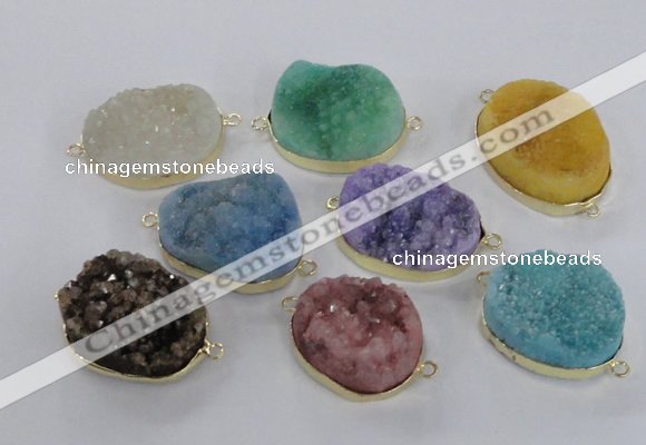 NGC568 18*25mm - 25*30mm freeform druzy agate connectors wholesale