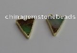 NGC5693 16*20mm triangle australia chrysoprase connectors