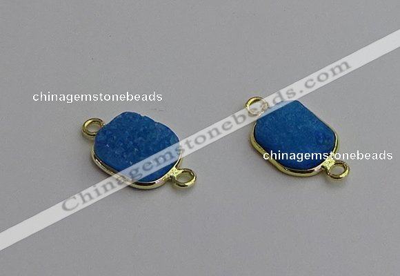 NGC5704 12*16mm rectangle druzy agate connectors wholesale