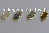 NGC5712 10*16mm freeform plated druzy quartz connectors