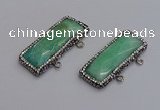 NGC5745 15*40mm rectangle amazonite gemstone connectors