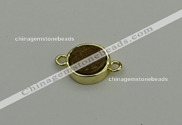 NGC5779 12mm coin plated druzy agate connectors wholesale