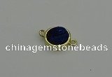 NGC5783 12mm coin plated druzy agate connectors wholesale