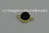 NGC5784 12mm coin plated druzy agate connectors wholesale