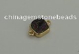 NGC5792 10*10mm square plated druzy agate connectors wholesale