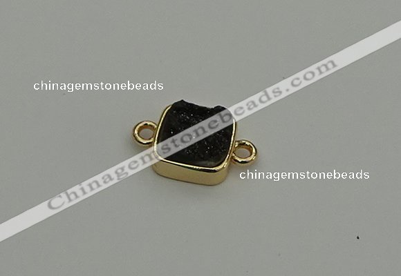 NGC5794 10*10mm square plated druzy agate connectors wholesale